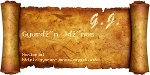 Gyurán János névjegykártya